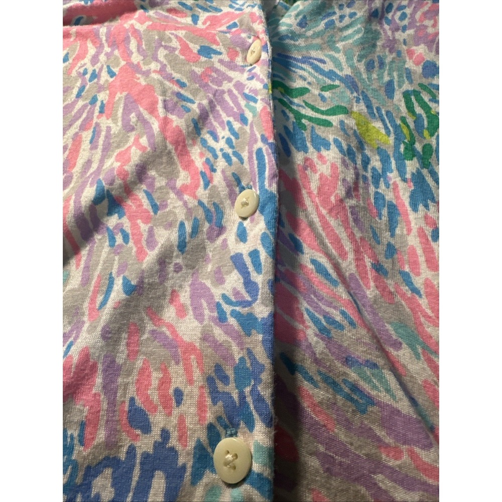 Lilly Pulitzer PJ Knit Button Up Pajama Top Multi Stargazer Pajamas Top Small - Picture 5 of 12
